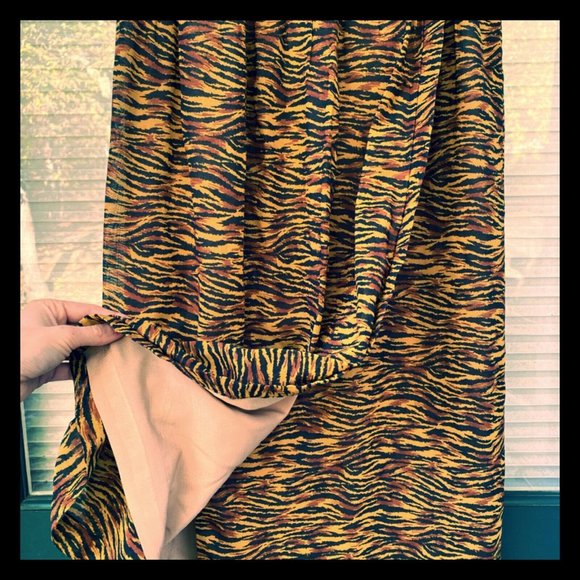 Vintage Carlisle Blouse & Skirt Set Chiffon Top Midi with Slit Leopard Animal S - Picture 8 of 9